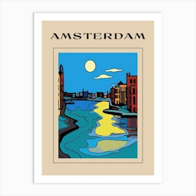 Minimal Design Style Of Amsterdam, Netherlands 1 Poster Art Print