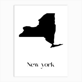 New York State Silhouette Art Print