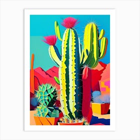 Rebutia Cactus Modern Abstract Pop 1 Art Print