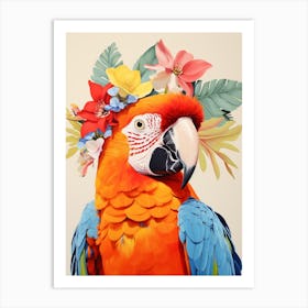 Bird With A Flower Crown Macaw 1 Art Print