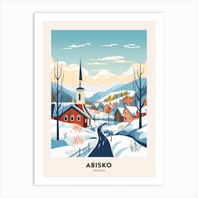 Vintage Winter Travel Poster Abisko Sweden 1 Art Print