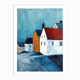 Houses On The Road, Sweden Art Print