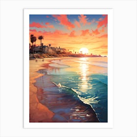 A Vibrant Painting Featuring Cottesloe Beach Australia 1 Art Print