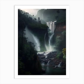 Nohkalikai Falls, India Realistic Photograph (1) Art Print