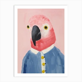 Playful Illustration Of Parrot For Kids Room 1 Art Print