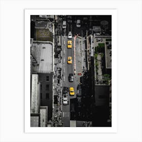 New York City Street Drone Photography Art Print