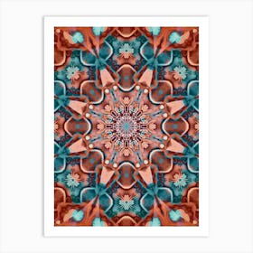 The Pattern Is A Dark Red Star Art Print