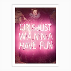 Girls Neon Art Print