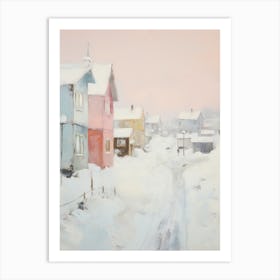 Dreamy Winter Painting Reykjavik Iceland 1 Art Print