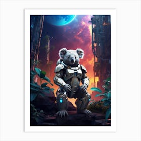 Koala In Cyborg Body #4 Art Print