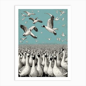 Geese In Flight Art Print