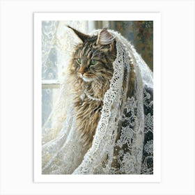 Cat In Lace Art Print