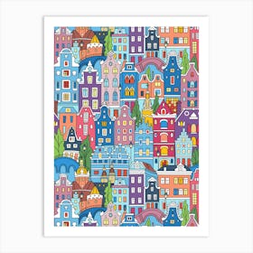 Amsterdam City Illustration Print Art 2 Art Print