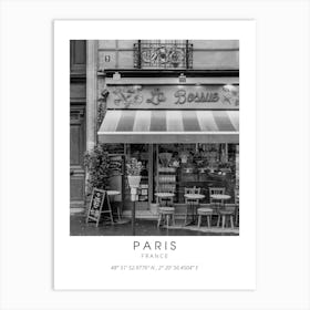 Paris Eiffel Tower Black And White Art Print