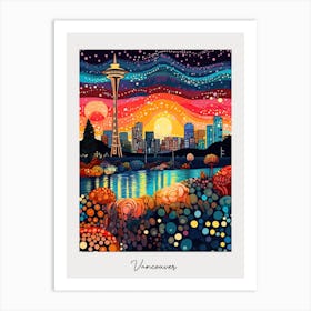 Poster Of Vancouver, Illustration In The Style Of Pop Art 2 Art Print