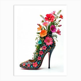 Christian Louboutin Flower Shoe Art Print