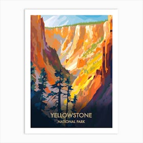 Yellowstone National Park Travel Poster Illustration Style 6 Art Print