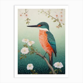 Ohara Koson Inspired Bird Painting Kingfisher 4 Art Print