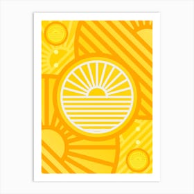 Geometric Abstract Glyph in Happy Yellow and Orange n.0057 Art Print