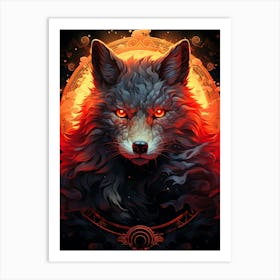 Wolf Flam Inferno Art Print