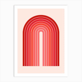 Red Boho Arch Art Print