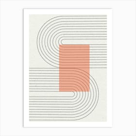 Peachy Abstract Minimalist Art Print