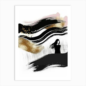 Woman In Black And Gold 5 Art Print