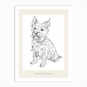 Terrier Line Sketch Minimalist 3 Poster Art Print