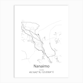 Nanaimo,Canada Minimalist Map Art Print