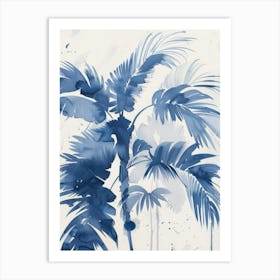 Blue Palm Trees Art Print