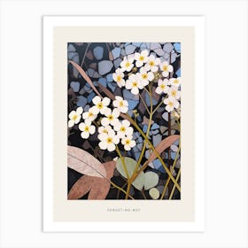 Flower Illustration Forget Me Not Flower 1 Poster Art Print