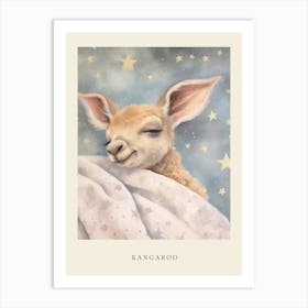 Sleeping Baby Kangaroo Nursery Poster Art Print