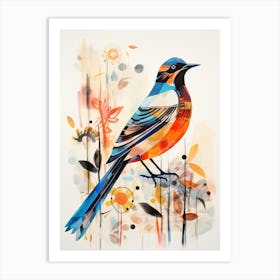 Bird Painting Collage Lark 2 Art Print