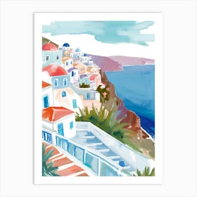 Santorini Greece print Art Print