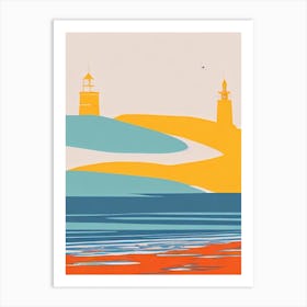 Folly Beach South Carolina Midcentury Art Print