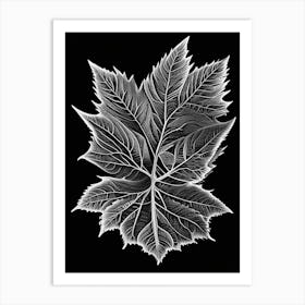 Elm Leaf Linocut 1 Art Print