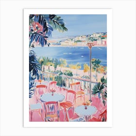 Marina Di Ragusa, Sicily   Italy Beach Club Lido Watercolour 3 Art Print