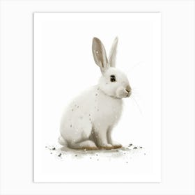 Florida White Rabbit Nursery Illustration 4 Art Print