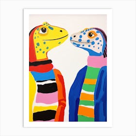 Colourful Kids Animal Art Iguana 2 Art Print