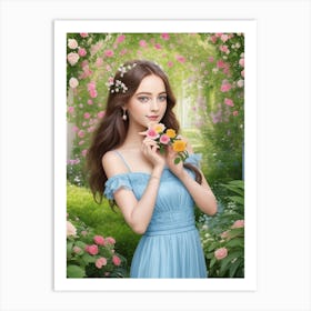 Zelina, In The Serenity Garden Art Print