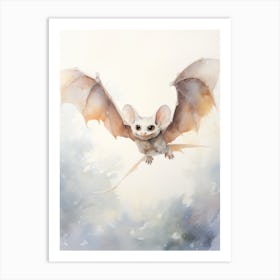 Light Watercolor Painting Of A Northern Glider 3 Art Print
