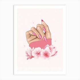 Pink Nails Canvas Print Art Print