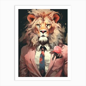 Lion In A Suit 2 Art Print