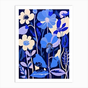 Blue Flower Illustration Lily 1 Art Print