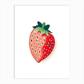 A Single Strawberry, Fruit, Tarazzo Art Print