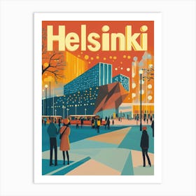 Aihrgdesign A 1970s Inspired Travel Poster For Helsinki Art Print