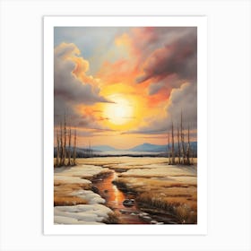 Sunset In Yellowstone Art Print