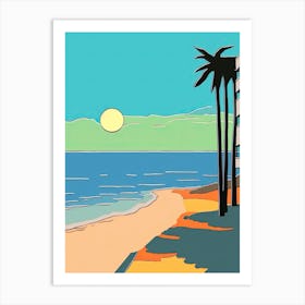 Minimal Design Style Of Miami Beach, Usa 3 Art Print