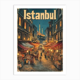 Aihrgdesign A Classic 1960s Travel Poster For Istanbul 5 Art Print