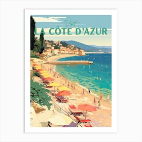 Cote D Azur France Travel Poster 4 Art Print